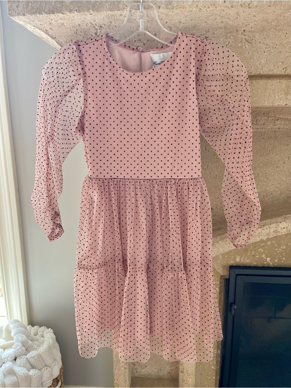 Rare Editions Polka Dot Mesh Tiered Dress 8
